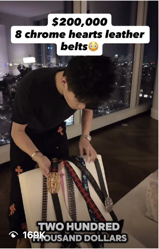$200,000 — 8 Chrome Hearts Leather Belts
